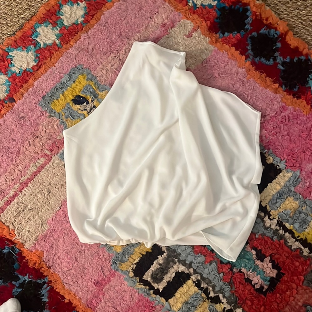 Vici One shoulder drapey blouse